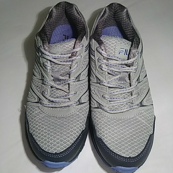 grey and purple shoes